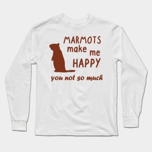 Marmots Whistle Sleeping Design Dreaming Fan Long Sleeve T-Shirt